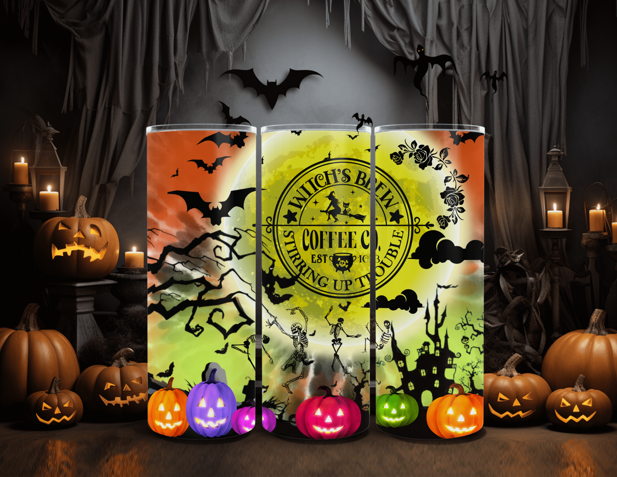 Vaso delgado de 20 oz de Witch's Brew Coffee