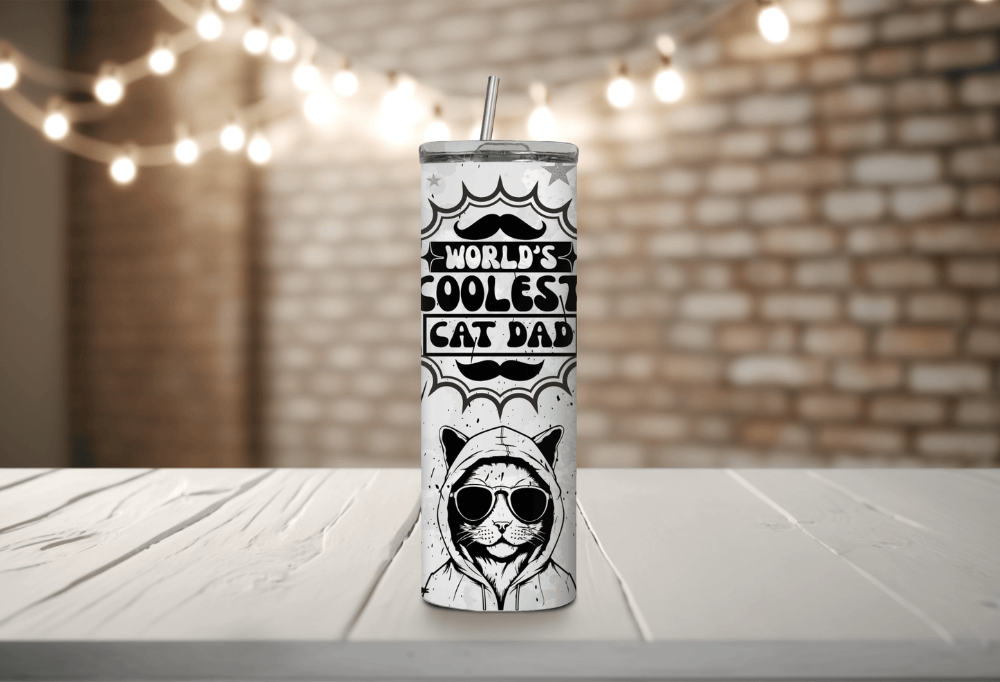 Vaso delgado de 20 oz con el gato más genial del mundo