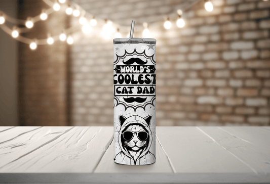 Vaso delgado de 20 oz con el gato más genial del mundo