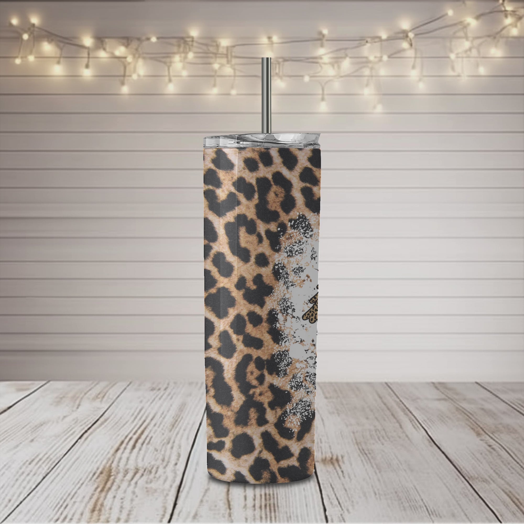 Merry Christmas Leopard 20 oz Skinny Tumbler