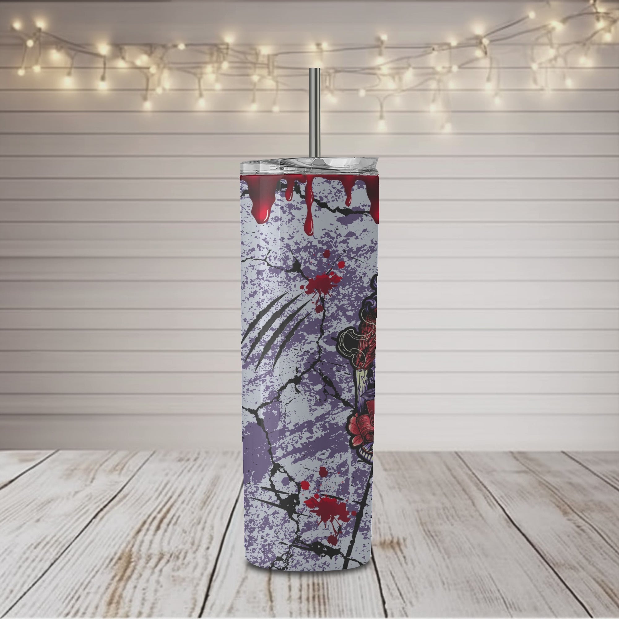 Horror Halloween Sweet Dreams 20oz Skinny Sublimation Tumbler