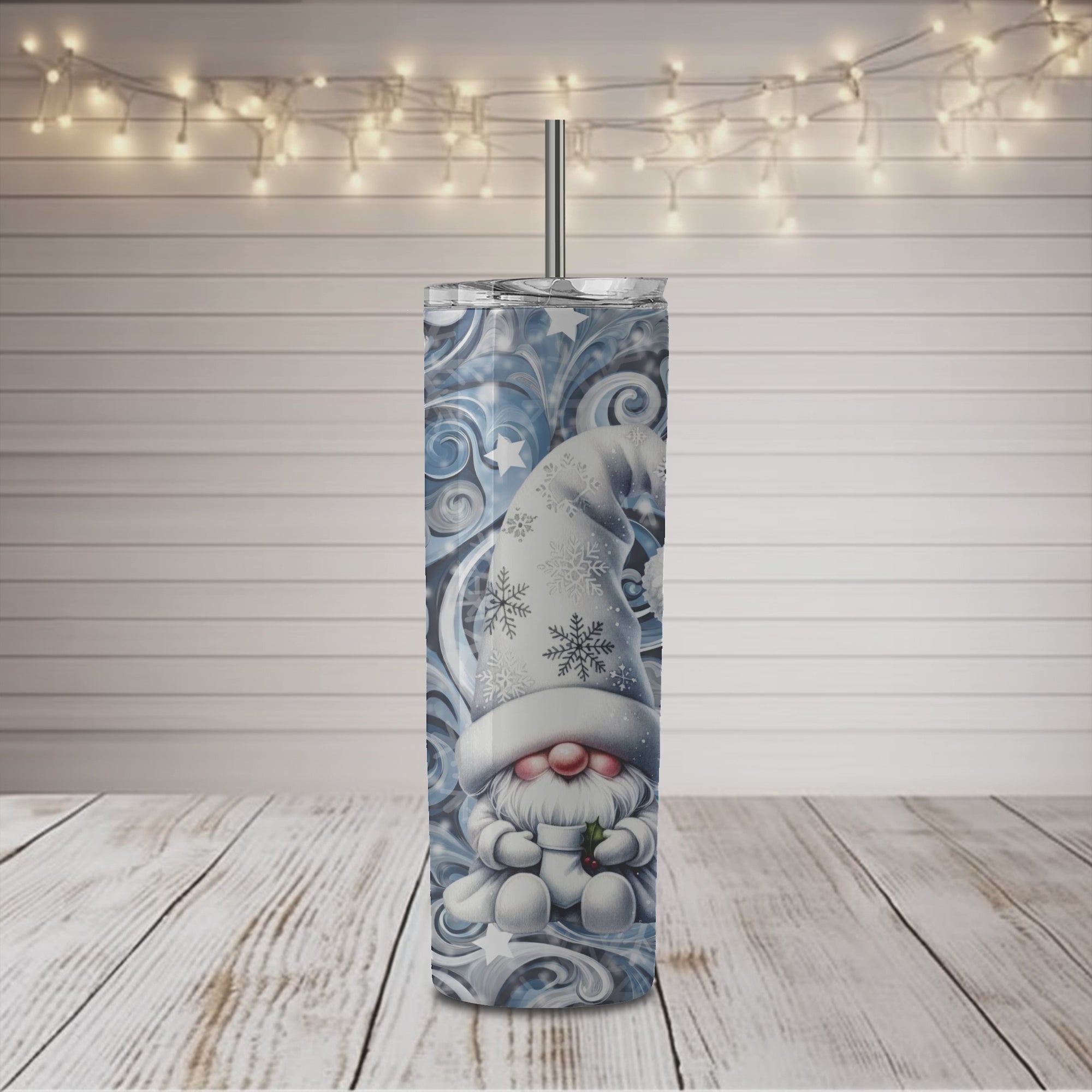 Christmas Snow Gnomes 20 oz Skinny Tumbler