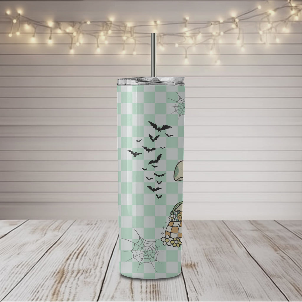 Halloween Retro Ghost Pastel Teal Tumbler