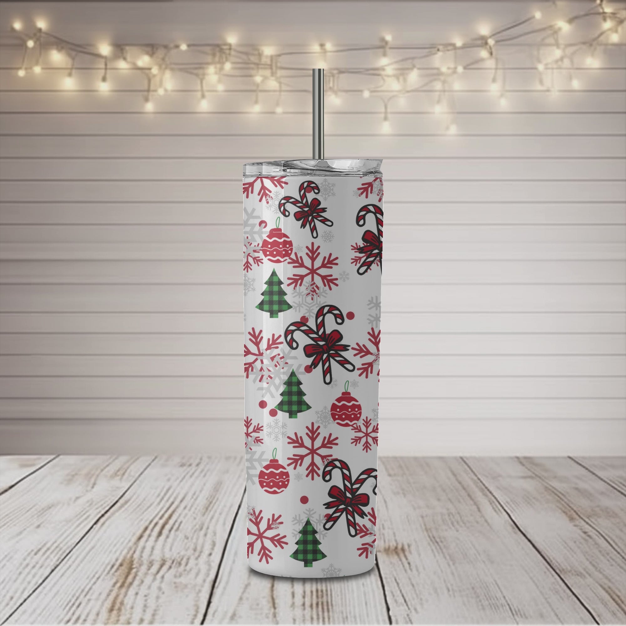 Candy Canes and Christmas Trees 20 oz Skinny Tumbler