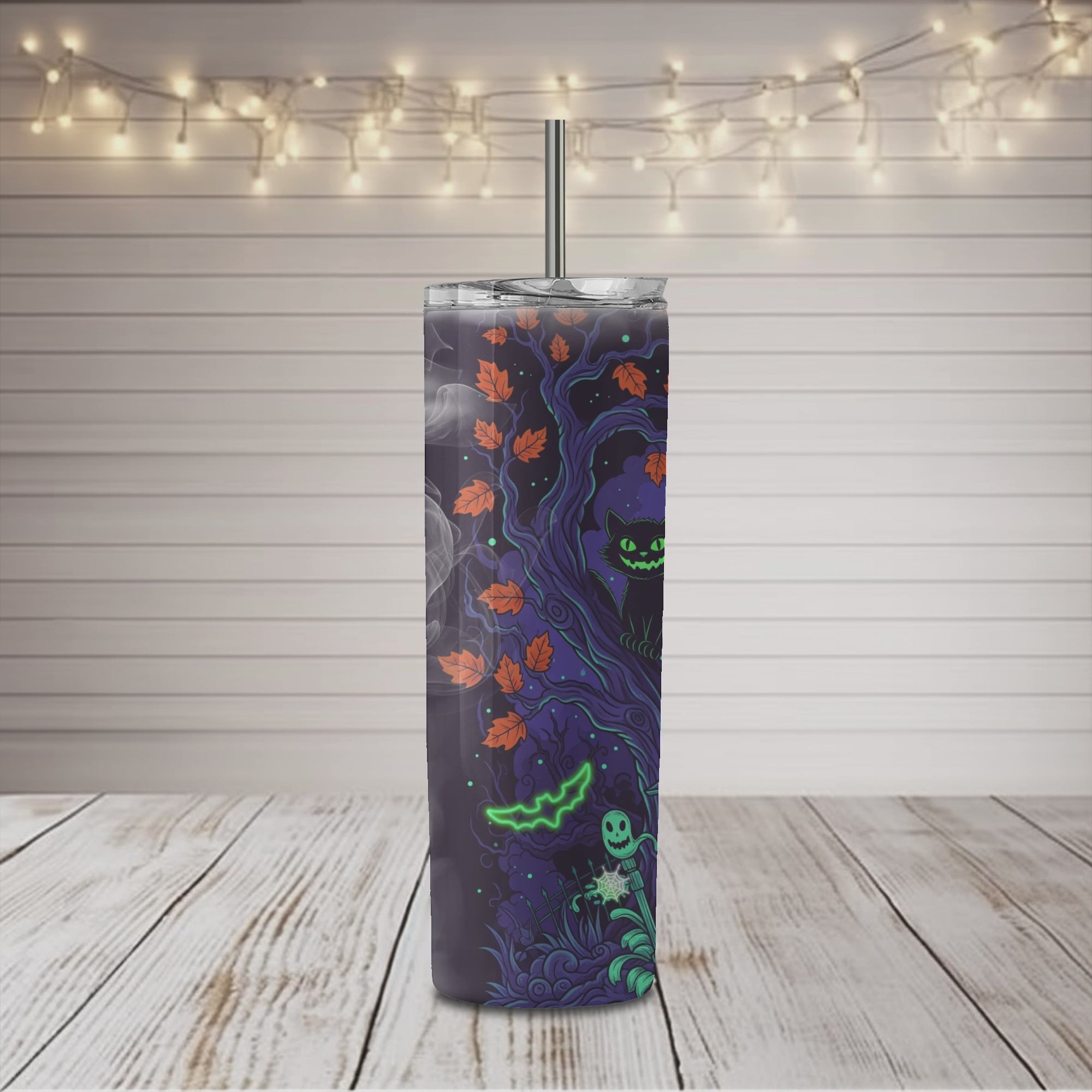 Halloween Haunted Spooky House 20oz Skinny Sublimation Tumbler