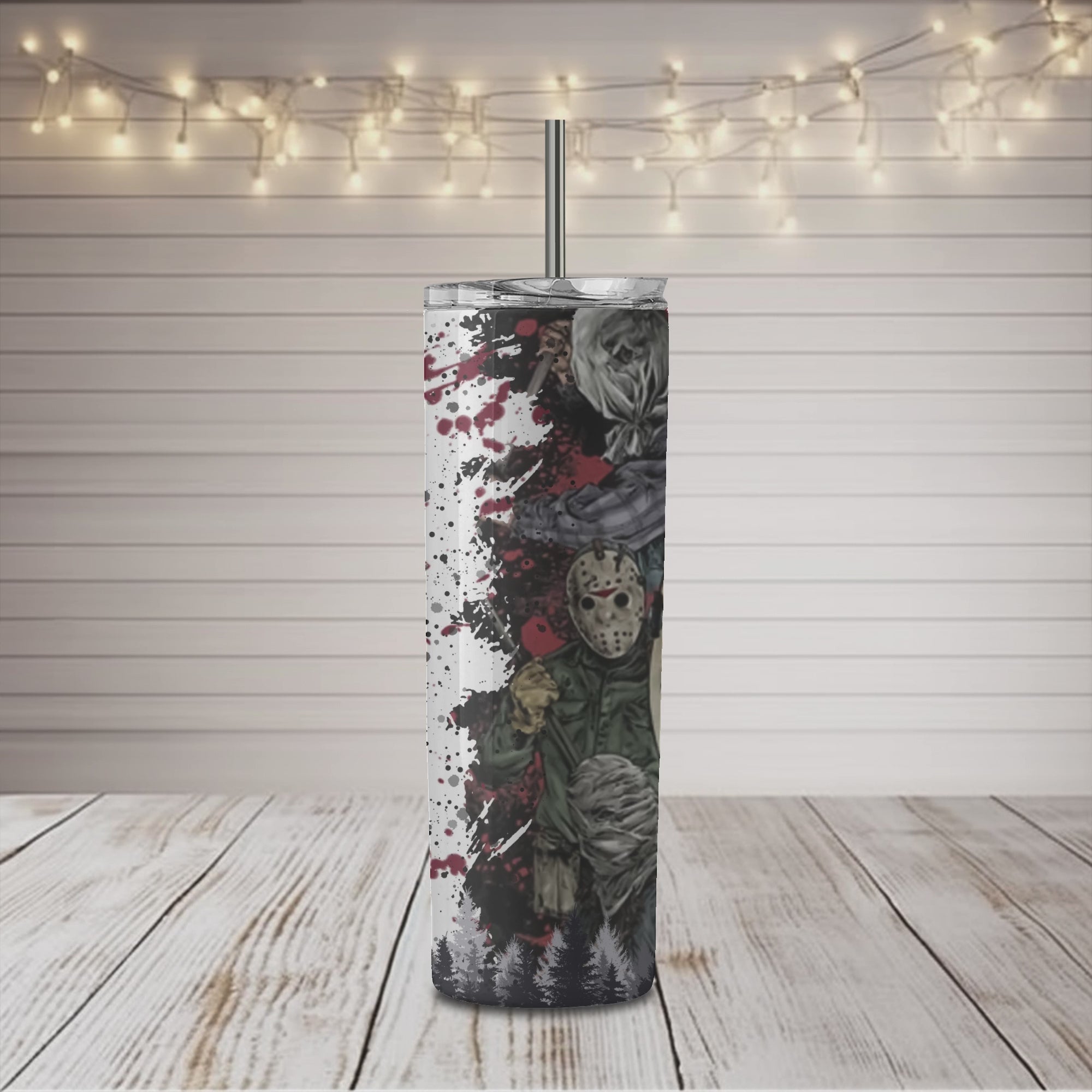 Horror Character Mask Days 20oz Skinny Sublimation Tumbler