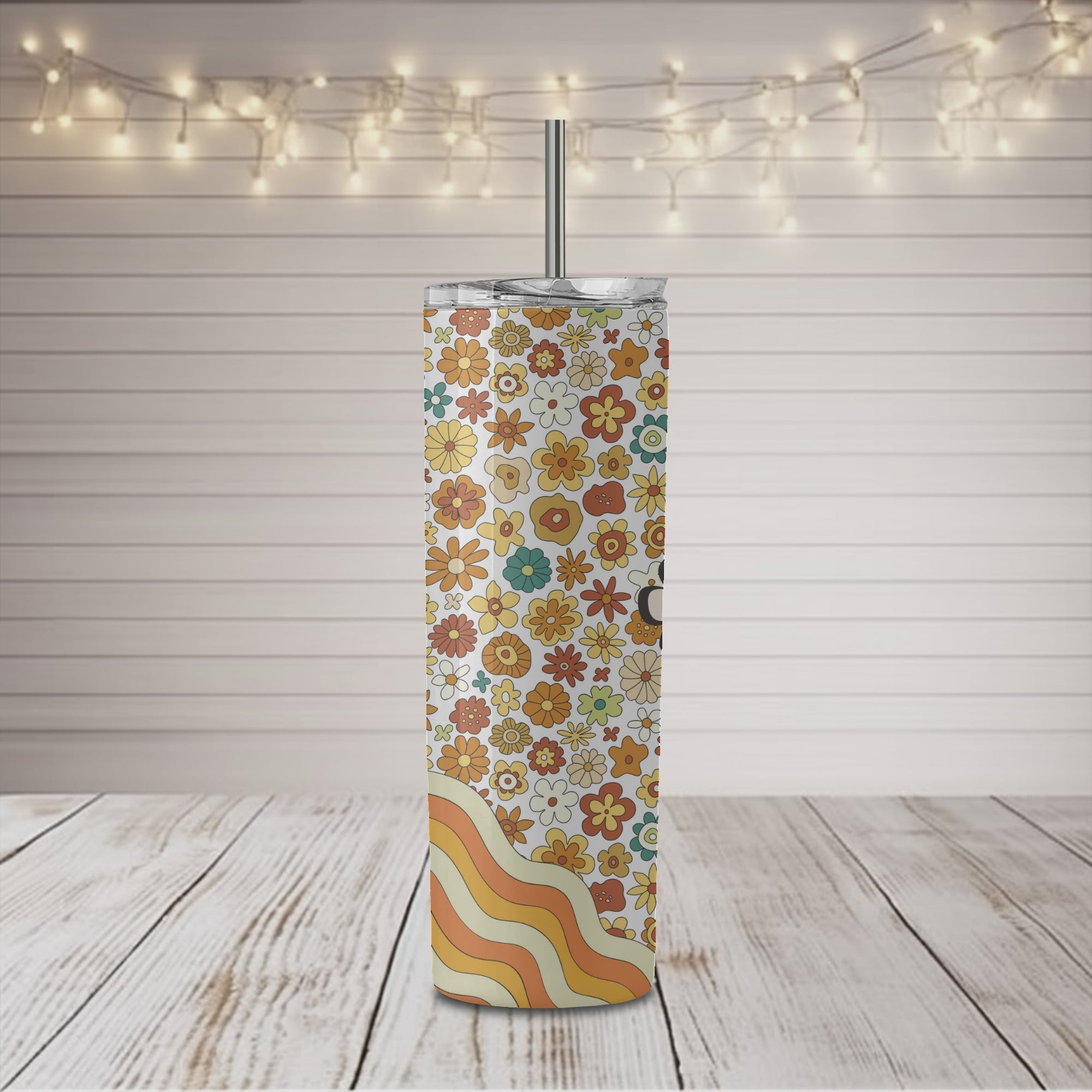 Retro Smile Pattern 20 oz Skinny Tumbler