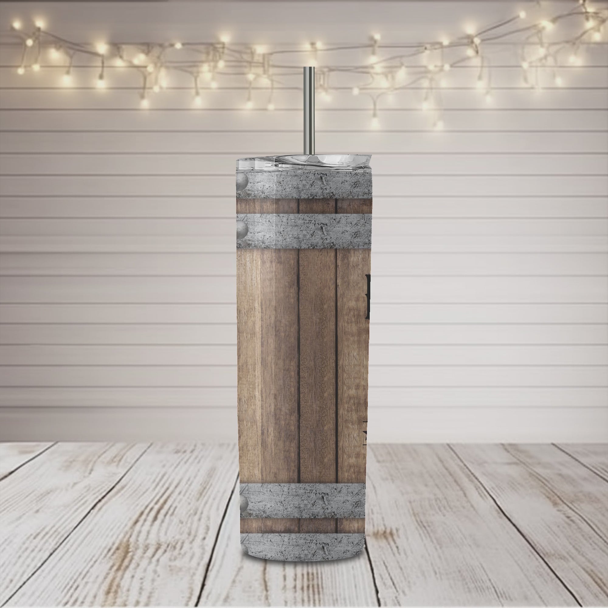 Don't Tread on Me 1776 Wood Barrel 20 oz Skinny Tumbler