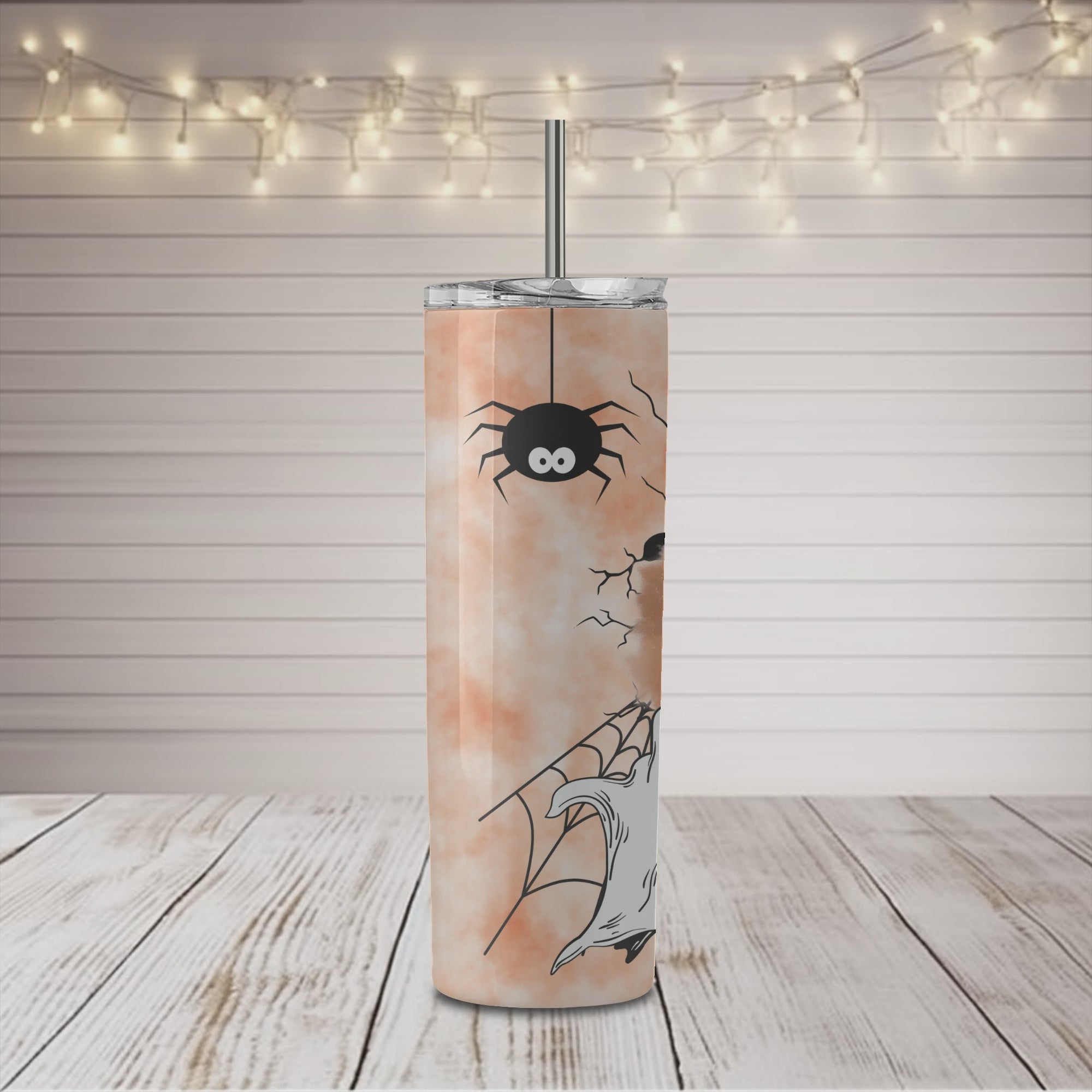 Vaso delgado de 20 oz con muslos gruesos y vibraciones espeluznantes