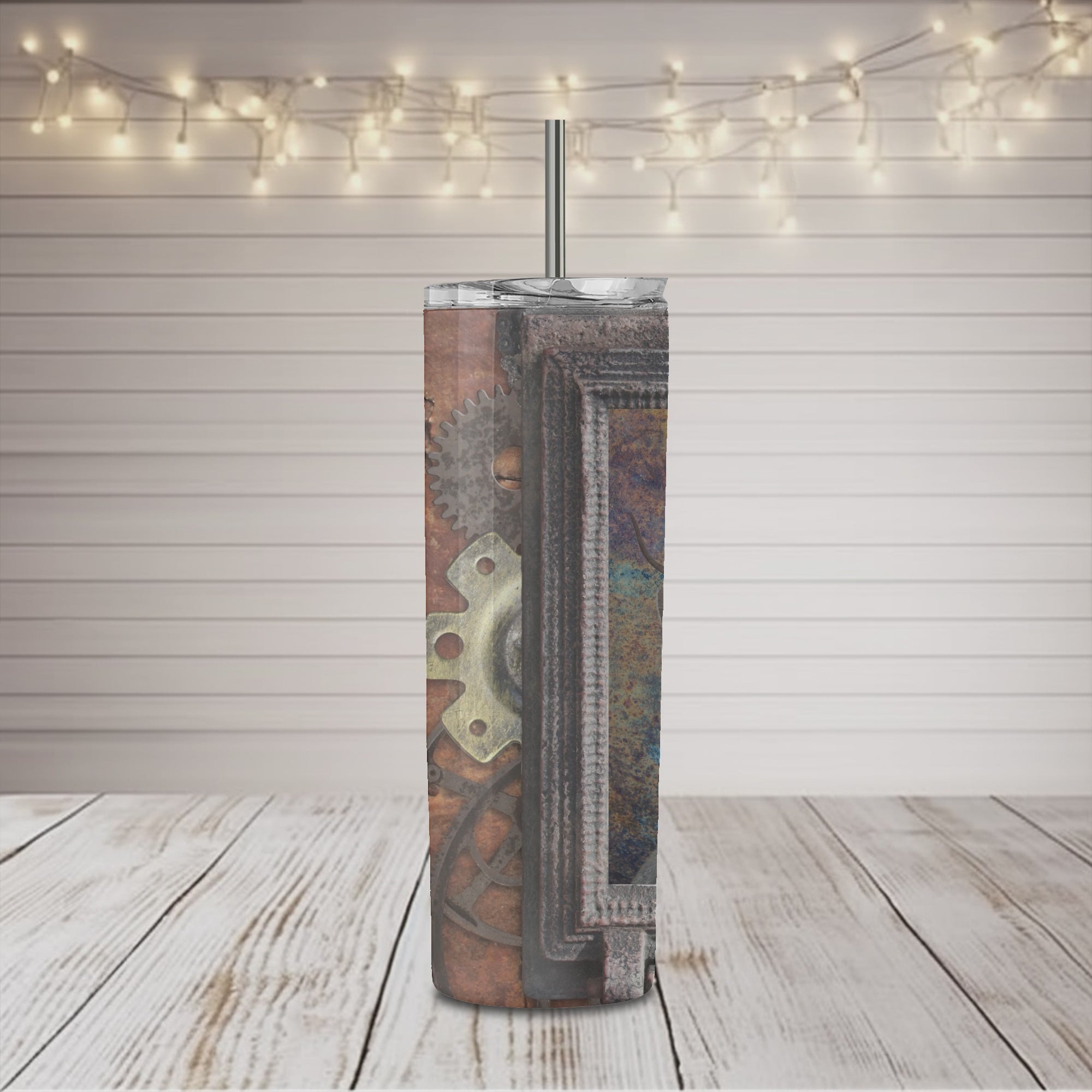 Vaso delgado vintage Steampunk Cat de 20 oz