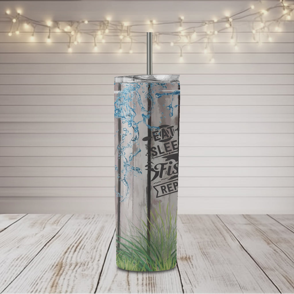 Eat Sleep Fish Repeat 20 oz Skinny Tumbler