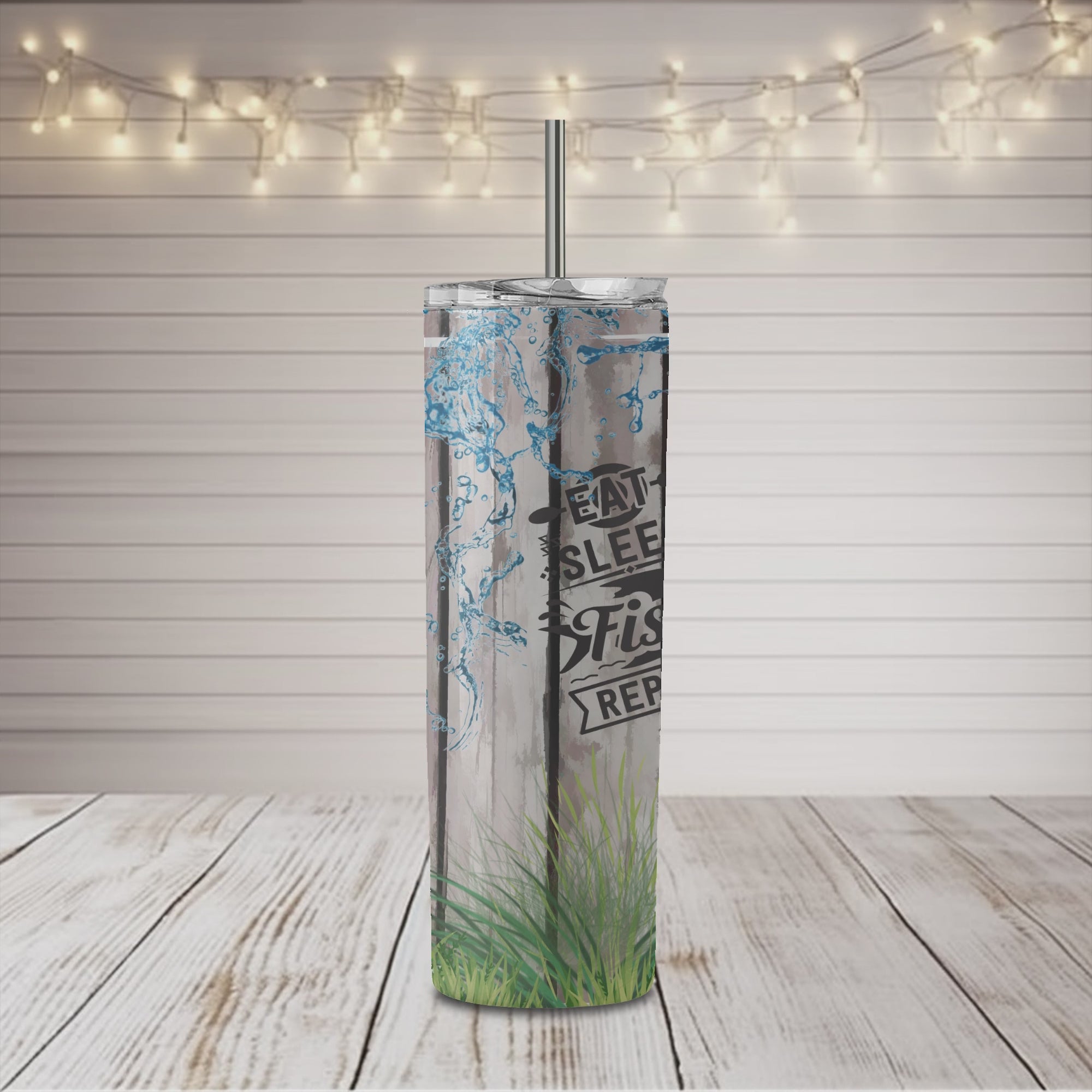Eat Sleep Fish Repeat 20 oz Skinny Tumbler