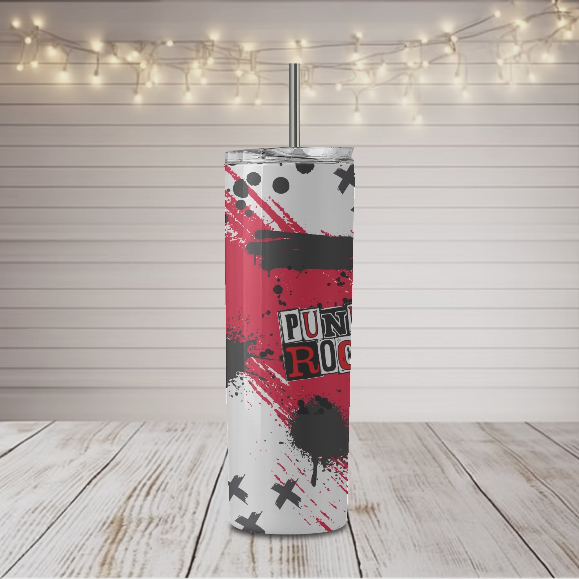 Punk Rock Red 20 oz Skinny Tumbler