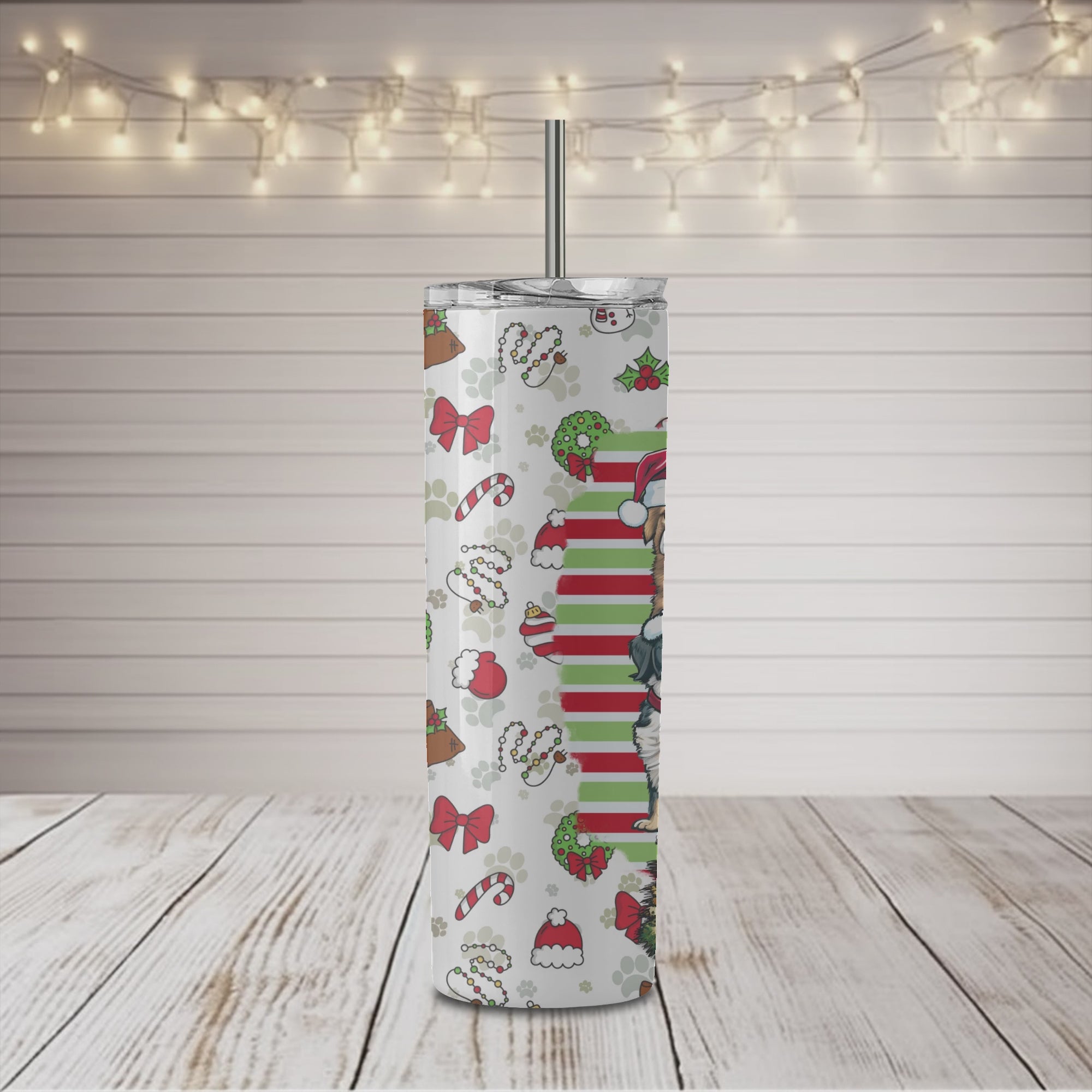 Santa Paws 20 oz Skinny Tumbler