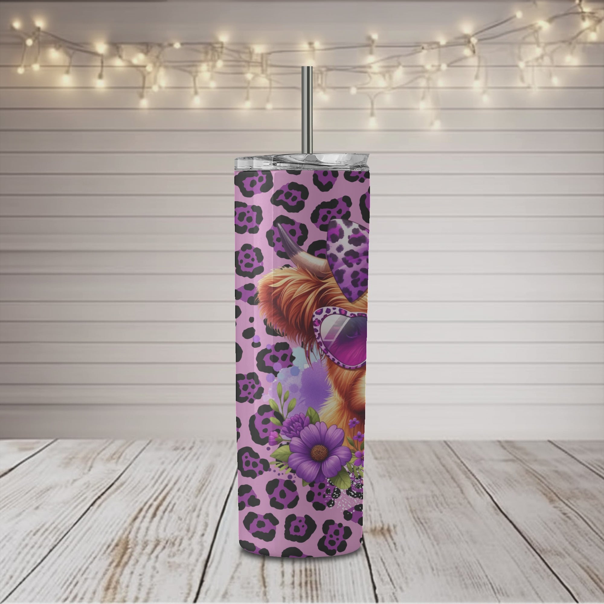 Sweet Southern Mess Highland Cow 20 oz Skinny Tumbler