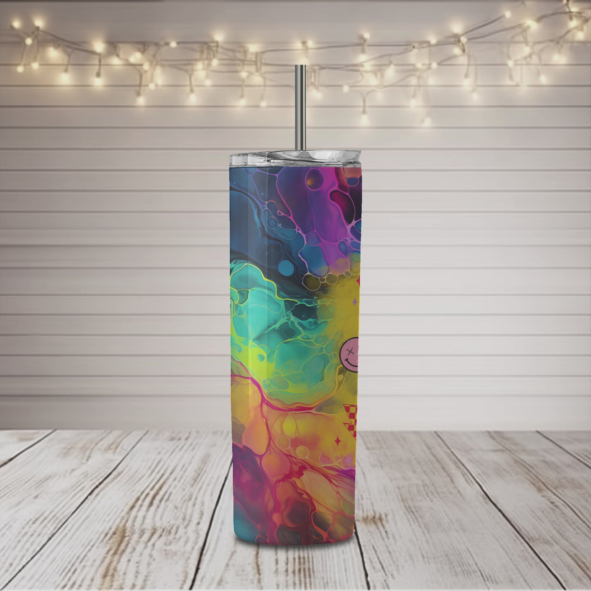 Hot Mess Mama Bright Colors 20 oz Skinny Tumbler
