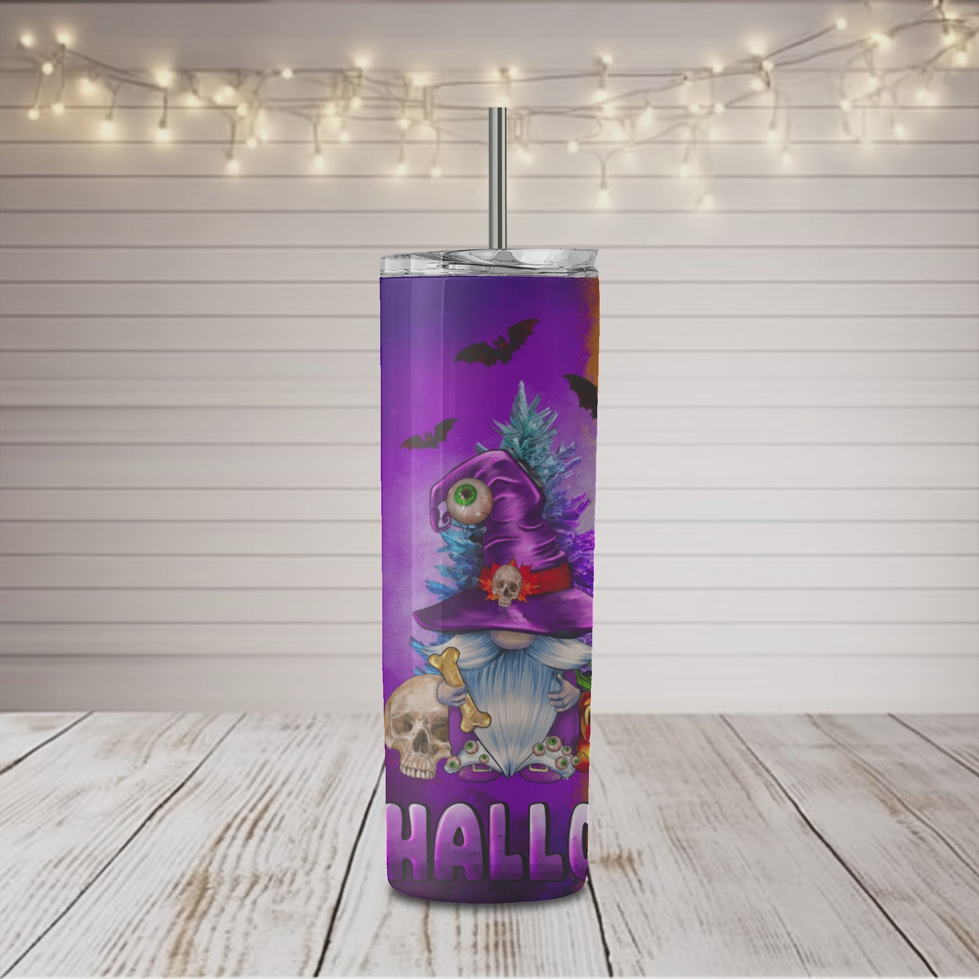 Happy Hallothanksmas Vaso delgado de 20 oz