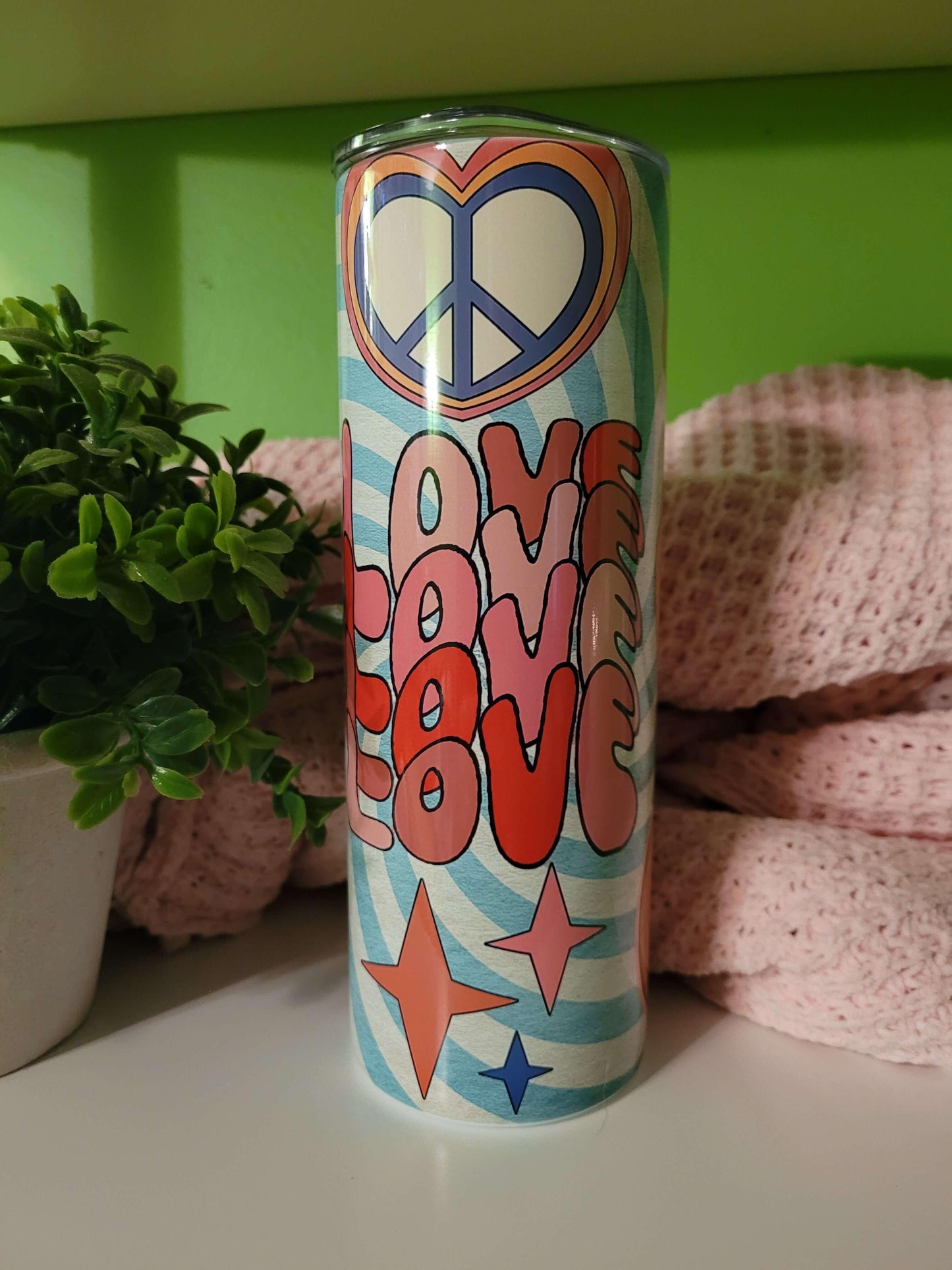 Vaso delgado Retro Love de 20 oz