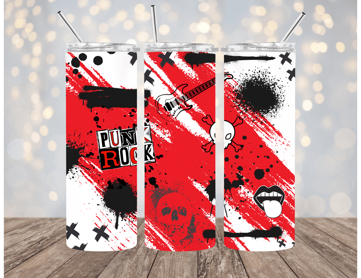 Punk Rock Red 20 oz Skinny Tumbler